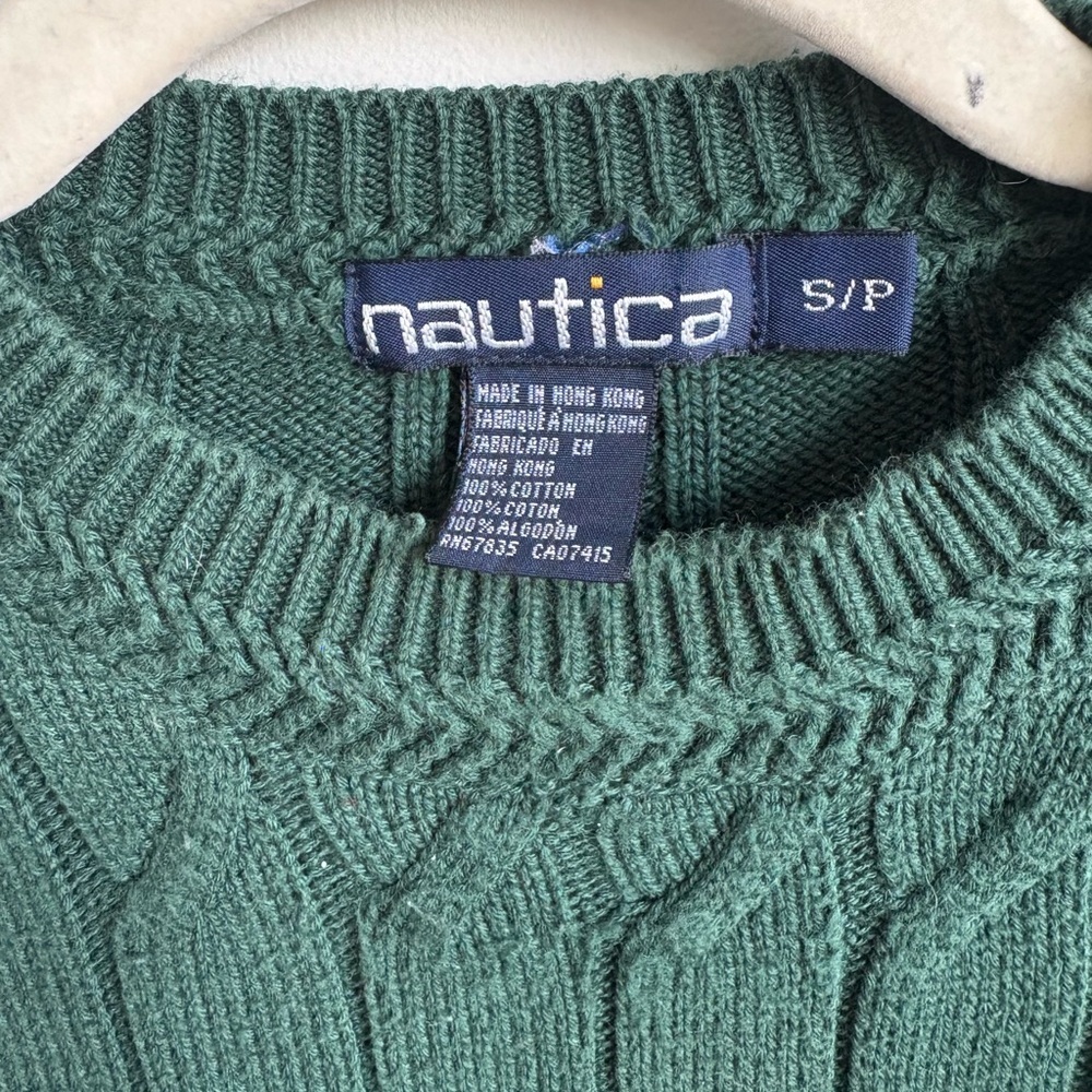 Vintage Nautica Colorblock Cable Knit Sweater – Hong Kong – Size Small - Picture 4 of 5